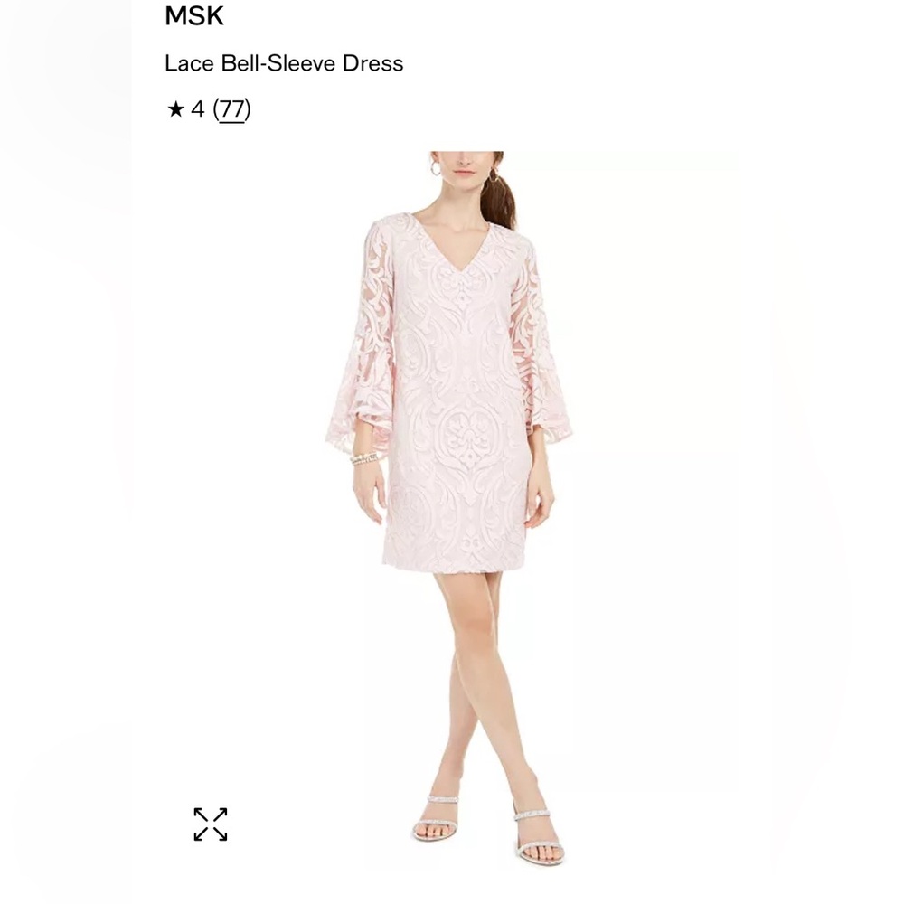 NWT MSK Bell Sleeved Patterned Dress